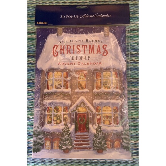 The Night Before Christmas 3D Pop-Up Advent Christmas Calendar Babalu Sealed VTG - Picture 1 of 2